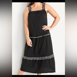 Old Navy Sleeveless Peasant Dress with Ruffle Strap and White Detail